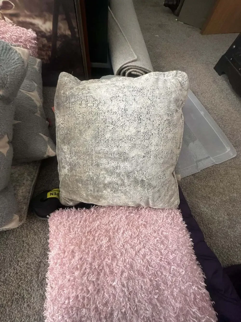 Kosas Home Bryce Velvet Gray Textured Throw Pillow Cover